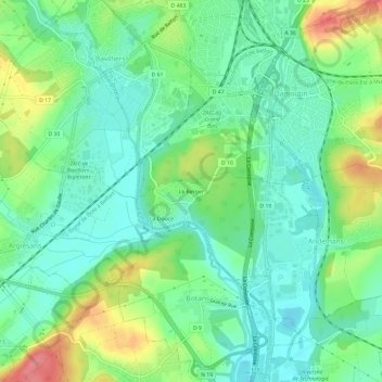 Carte topographique Le Berger, altitude, relief