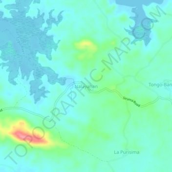 Carte topographique Nalayahan, altitude, relief