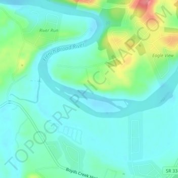 Carte topographique Hanging Rock, altitude, relief