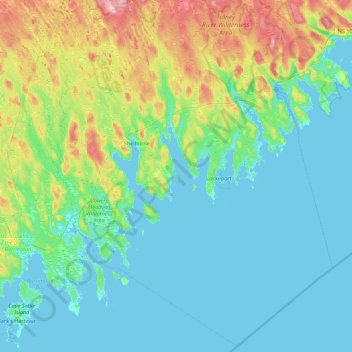 Carte topographique McLean Island, altitude, relief