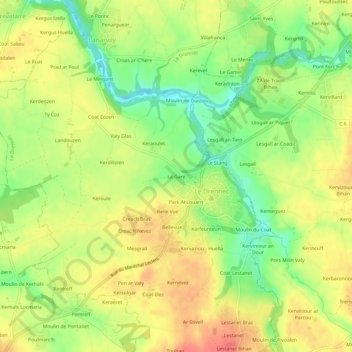 Carte topographique La Gare, altitude, relief
