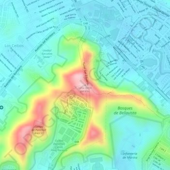Carte topographique cima cerro paraíso, altitude, relief