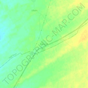 Carte topographique Berasar, altitude, relief