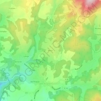 Carte topographique Bessac, altitude, relief