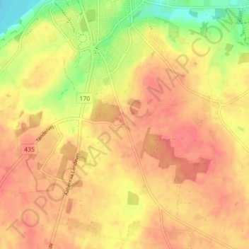 Carte topographique Knav, altitude, relief
