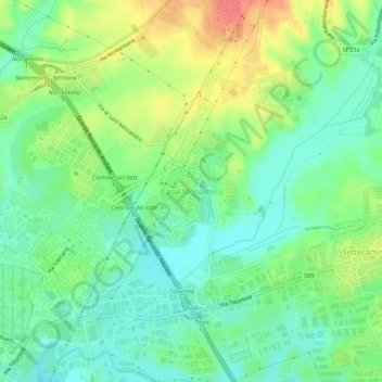 Carte topographique Casal Monastero, altitude, relief