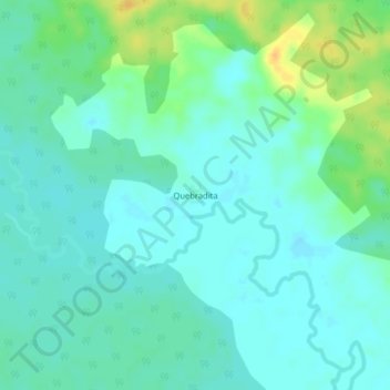 Carte topographique Quebradita, altitude, relief