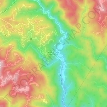 Carte topographique Powderhorn Mountain, altitude, relief