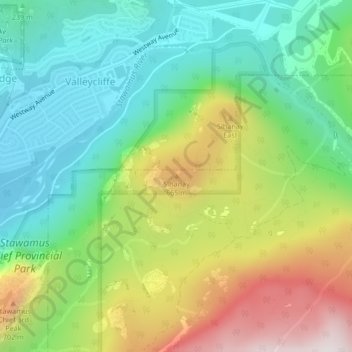 Carte topographique Slhanay, altitude, relief