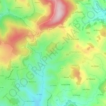 Carte topographique La Forêt, altitude, relief