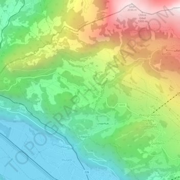 Carte topographique Hohfluh, altitude, relief