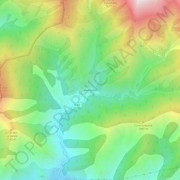 Carte topographique Morignole, altitude, relief