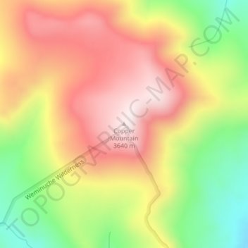 Carte topographique Copper Mountain, altitude, relief