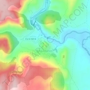 Carte topographique Castillo de Enguídanos, altitude, relief