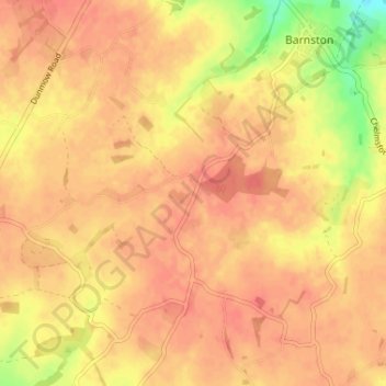 Carte topographique Bishops Green, altitude, relief