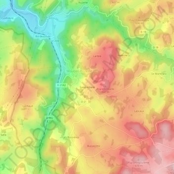 Carte topographique Saint-Hilaire, altitude, relief