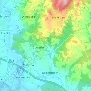 Carte topographique Mitterbühl, altitude, relief