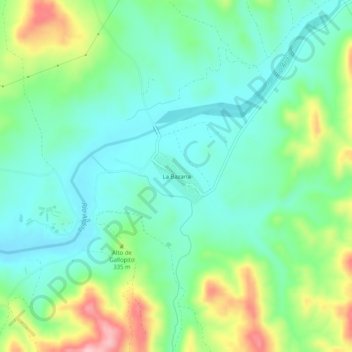 Carte topographique La Bazana, altitude, relief
