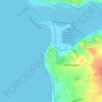 Carte topographique Seca do Bacalhau, altitude, relief