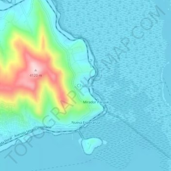 Carte topographique Chulluni, altitude, relief