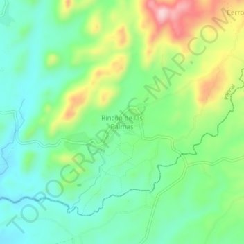Carte topographique Rincón de las Palmas, altitude, relief