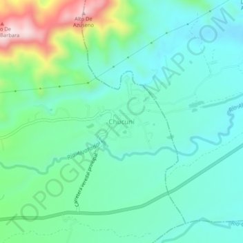 Carte topographique Chucuní, altitude, relief