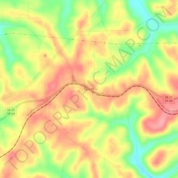 Carte topographique Taswell, altitude, relief