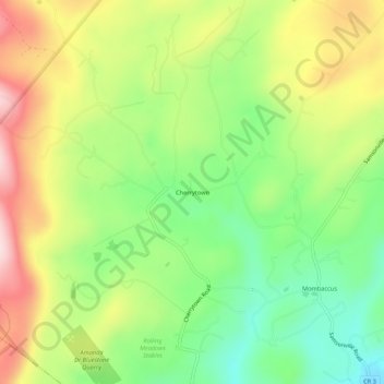 Carte topographique Cherrytown, altitude, relief