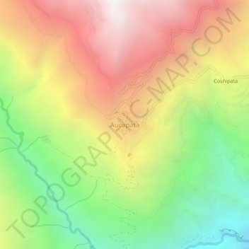 Carte topographique Aucapata, altitude, relief