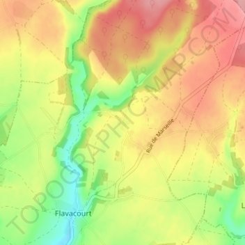 Carte topographique Le Petit Lincourt, altitude, relief
