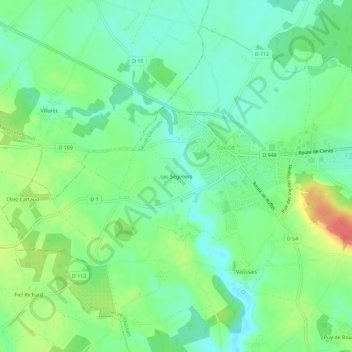 Carte topographique Les Segeliers, altitude, relief
