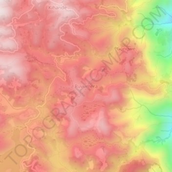 Carte topographique Ruvumera, altitude, relief