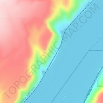 Carte topographique Columbia Plateau, altitude, relief