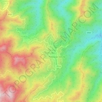 Carte topographique Palaichori Morfou, altitude, relief