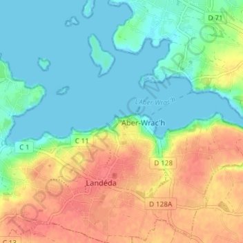 Carte topographique La Caserne, altitude, relief
