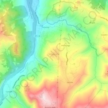 Carte topographique Selvapiana, altitude, relief