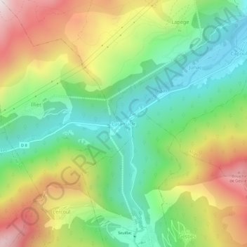 Carte topographique Laramade, altitude, relief