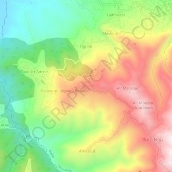 Carte topographique Ait Aich, altitude, relief