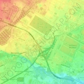 Carte topographique Fornaci, altitude, relief