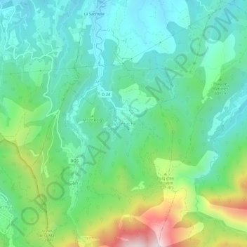 Carte topographique Villerach, altitude, relief