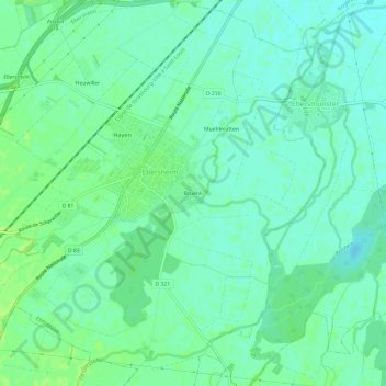Carte topographique Bruehli, altitude, relief