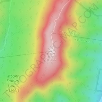 Carte topographique Mount Stanley, altitude, relief
