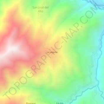 Carte topographique La Laguna, altitude, relief