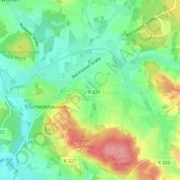 Carte topographique Westrup, altitude, relief