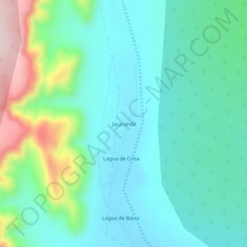 Carte topographique Jacarandá, altitude, relief