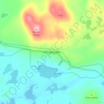 Carte topographique Achmore, altitude, relief