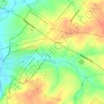 Carte topographique Evansburg State Park, altitude, relief