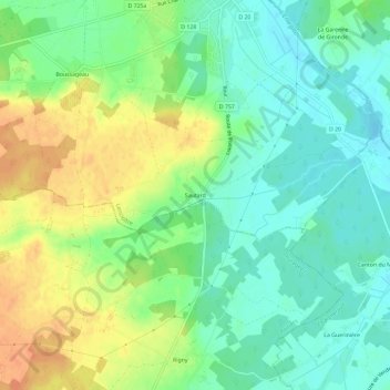 Carte topographique Sautard, altitude, relief