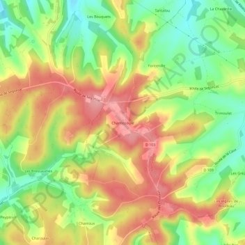 Carte topographique Chantepoule, altitude, relief