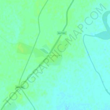 Carte topographique Khudaganj, altitude, relief